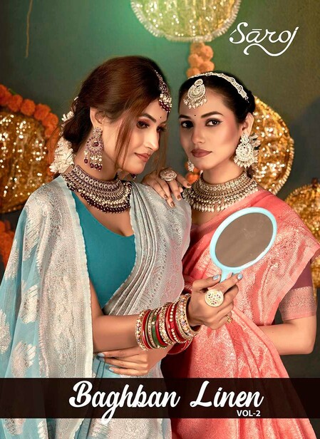 Saroj Baghban Linen vol 2 linen Cotton Traditional Saree Collection