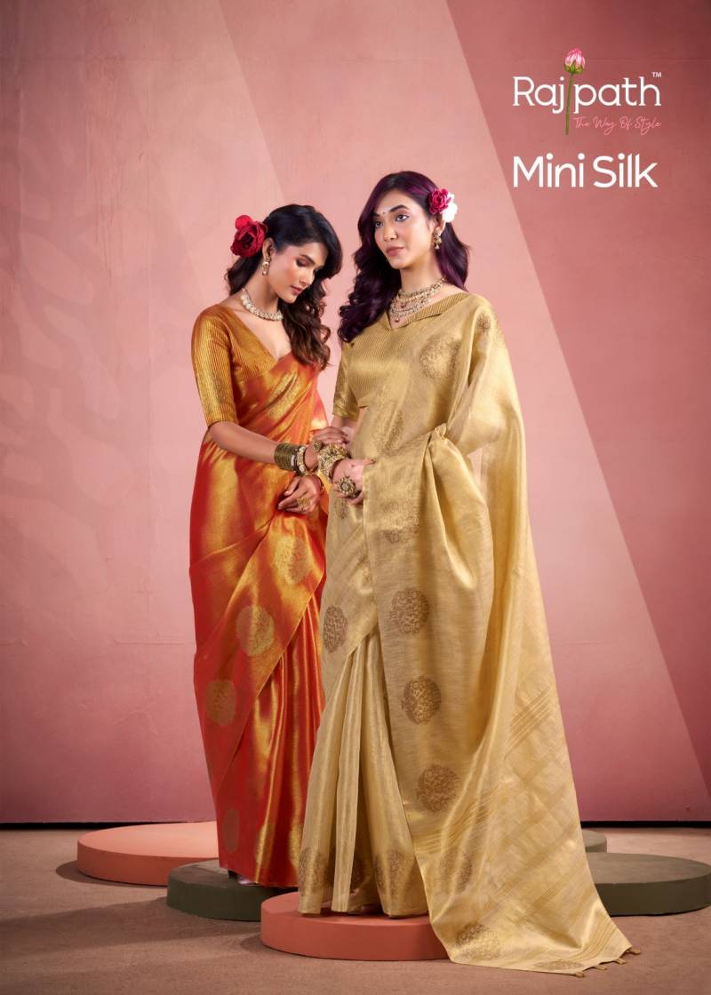 Rajpath Mini Silk Tissue Weaving Traditional Saree Collection