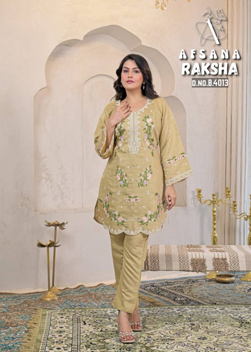 Afsana Raksha Vartican Cotton Stylish Co Ord Set