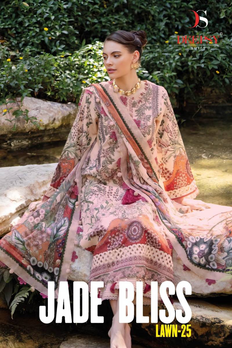 Deepsy Jade Bliss Lawn 25 Pakistani Salwar Suits Chiffon Dupatta