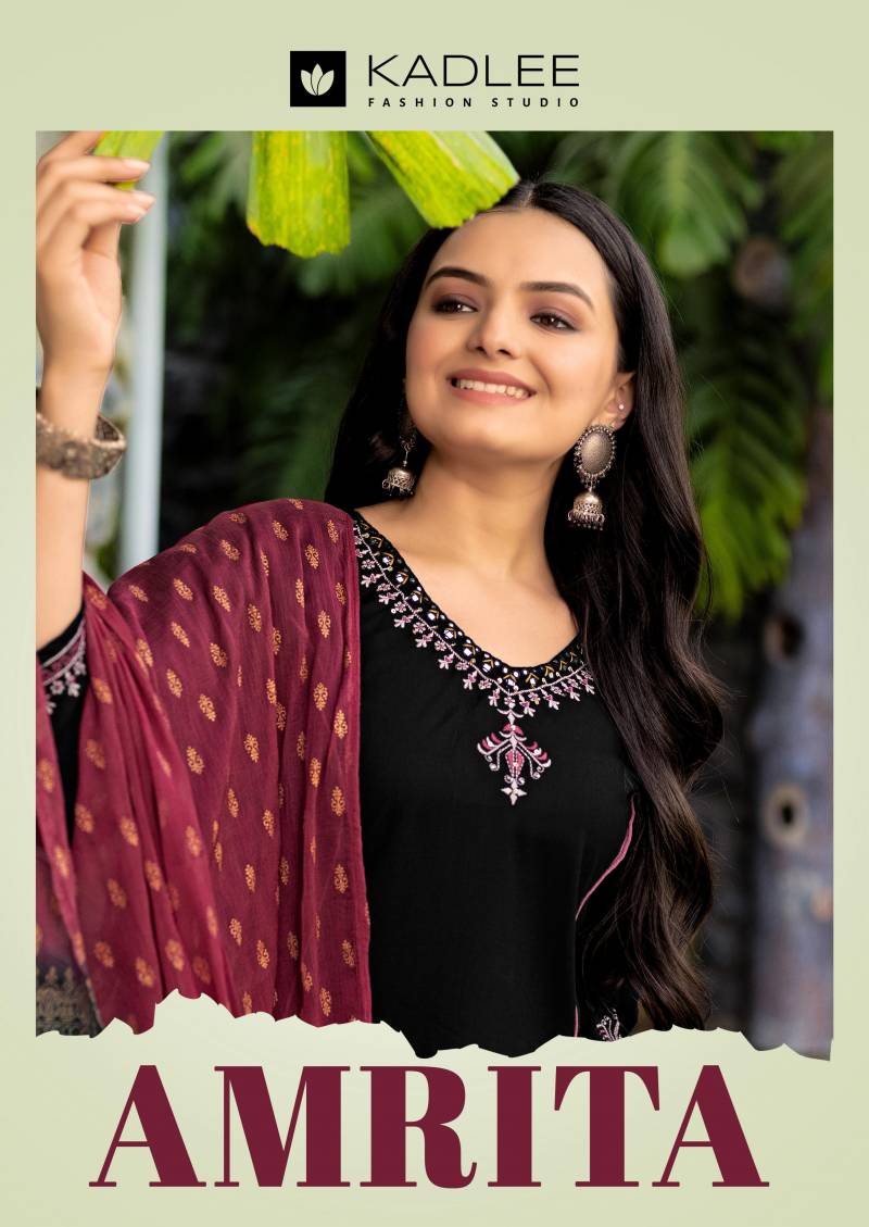 Kadlee Amrita Rayon Readymade Kurti Bottom With Dupatta Collection