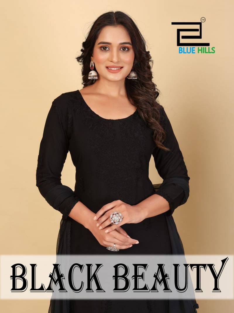 Blue Hills Beauty Black Kurti Bottom With Dupatta
