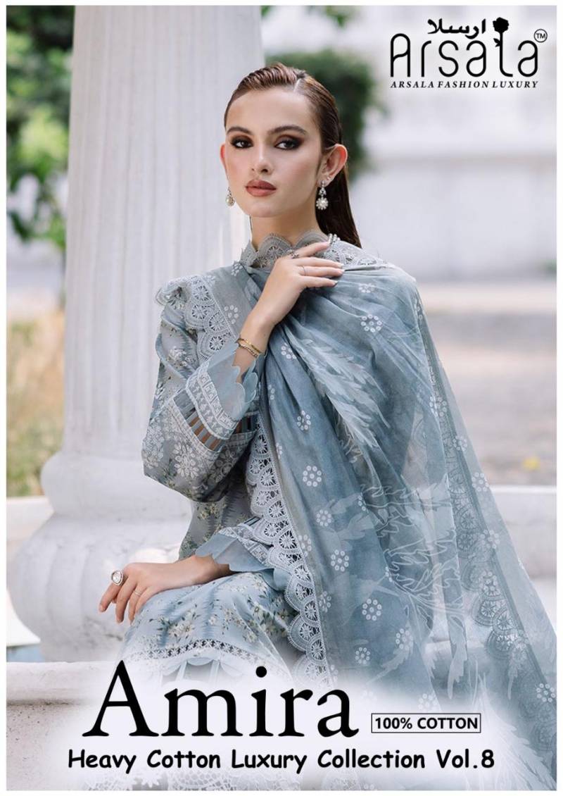 Arsala Amira Heavy Cotton Luxury Vol 8 Pakistani Dress Material
