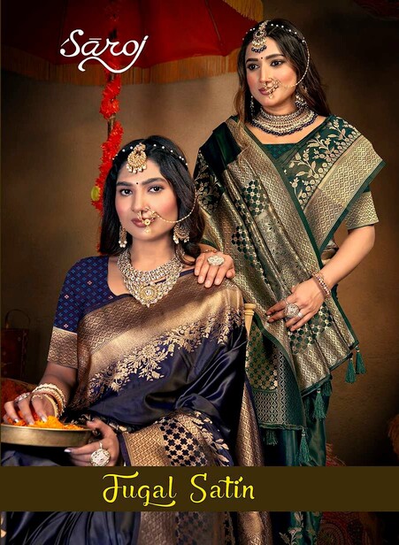 Saroj Jugal Satin Wedding Wear Silk Sarees Collection