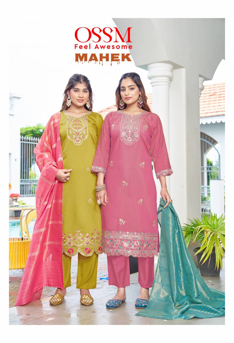 Ossm Mahek Vol 2 Roman Designer Kurti Bottom With Dupatta