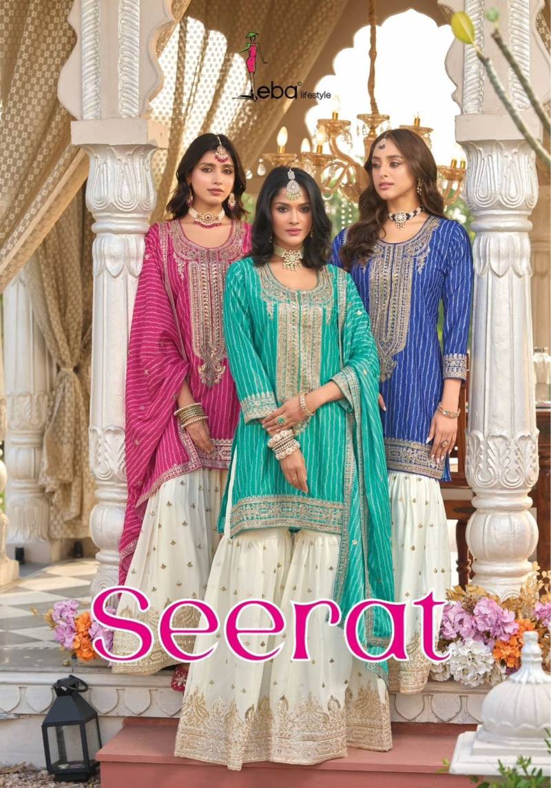 Eba Seerat Chinon Designer Readymade Salwar Suits Collection