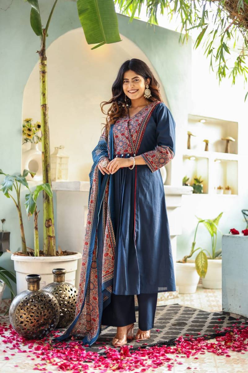 Naisha K 144 Cotton Festive Wear Kurti Bottom With Dupatta