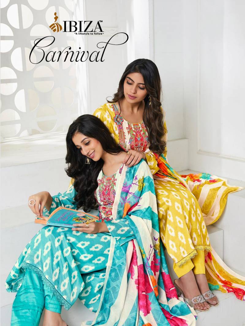 Ibiza Carnival Bemberg Printed Salwar Suits Collection