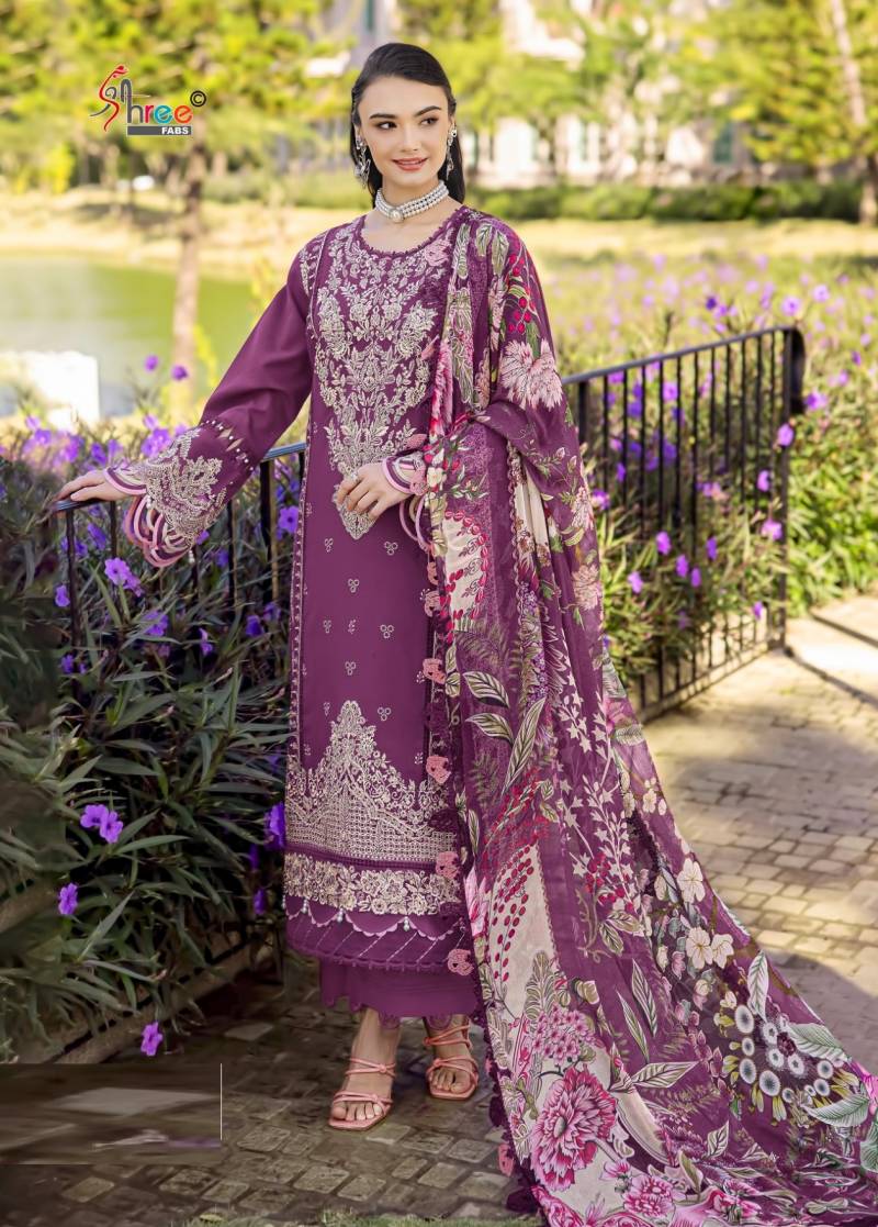 Shree Ombre Lawn Collection 25 Vol 4 Pakistani Suits Chiffon Dupatta