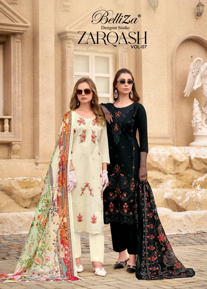 Belliza Zarqash Vol 7 Embroidered Dress Material Collection
