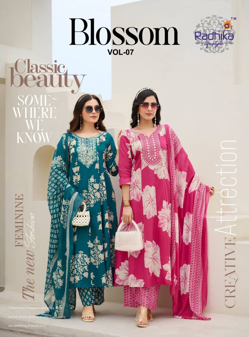 Radhika Blossom Vol 7 Printed Kurti Bottom With Dupatta Collection