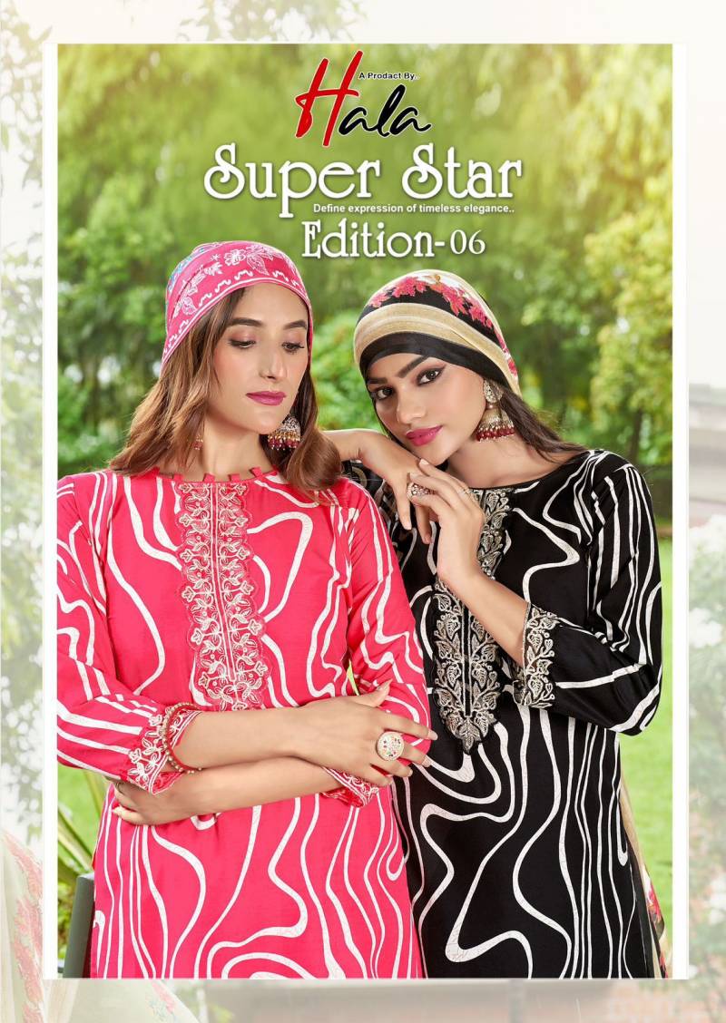 Hala Super Star Edition 6 Cotton Printed Dress Material Collection