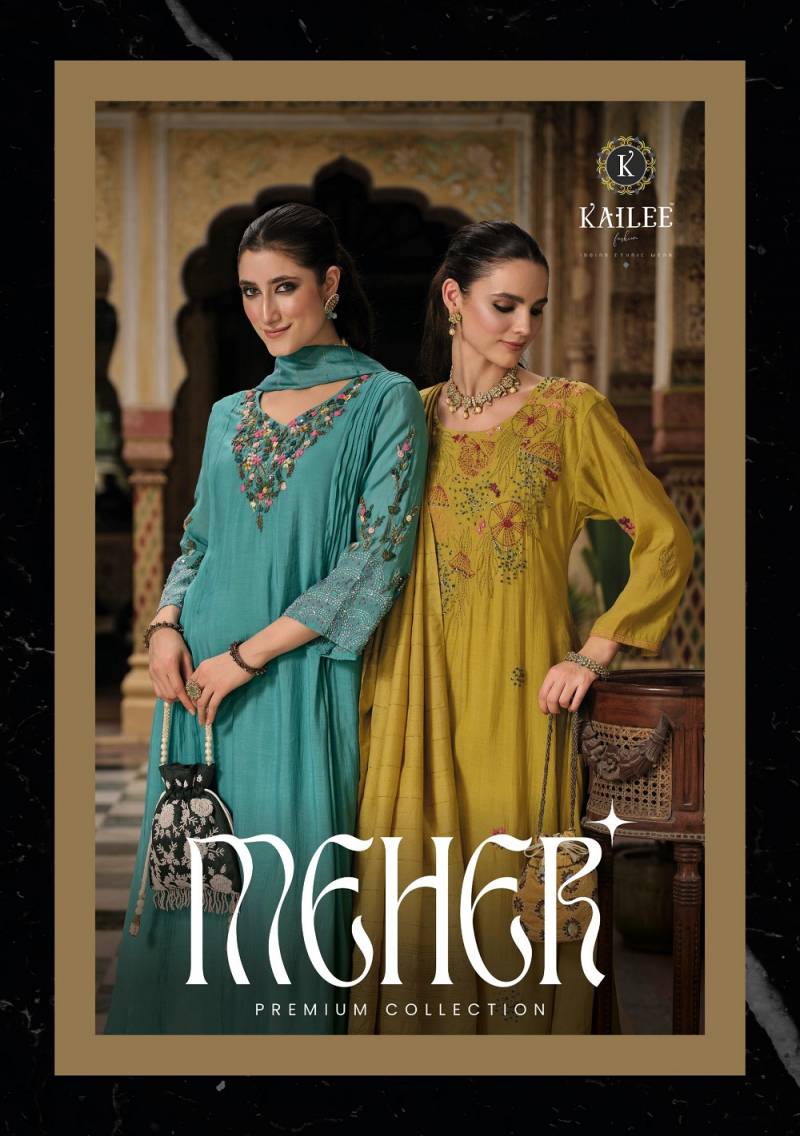 Kailee Meher Hand Work Designer Kurti Bottom With Dupatta Collection