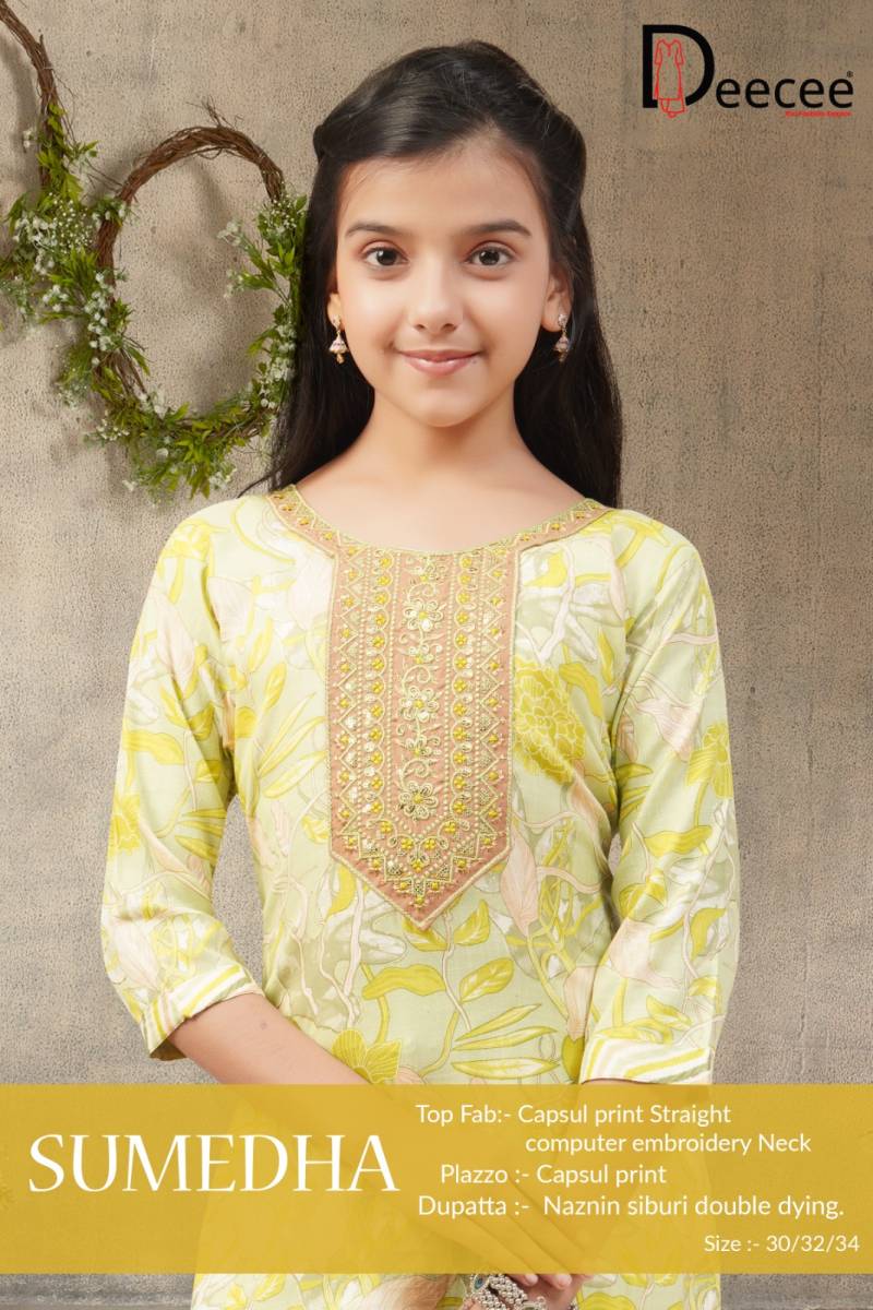 Deecee Sumedha Printed Kids Wear Kurti With Dupatta Collection