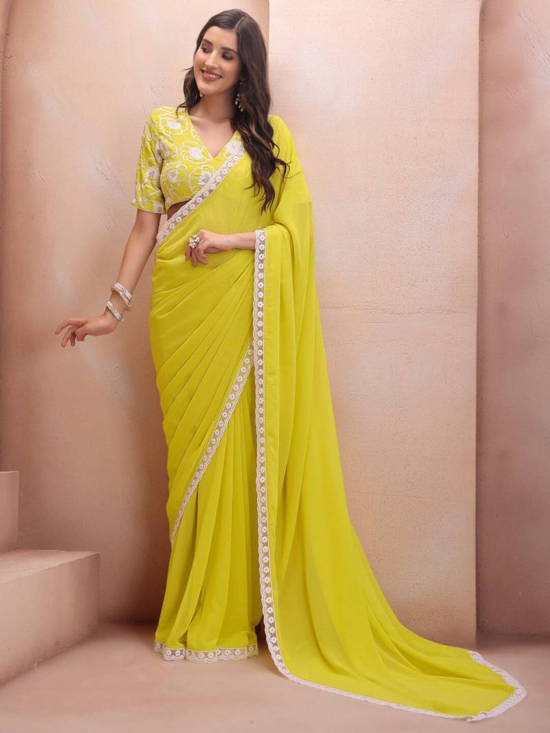 Csn Amruta Rich Look Embroidery Cut Work Lace Party Wear Saree Collection