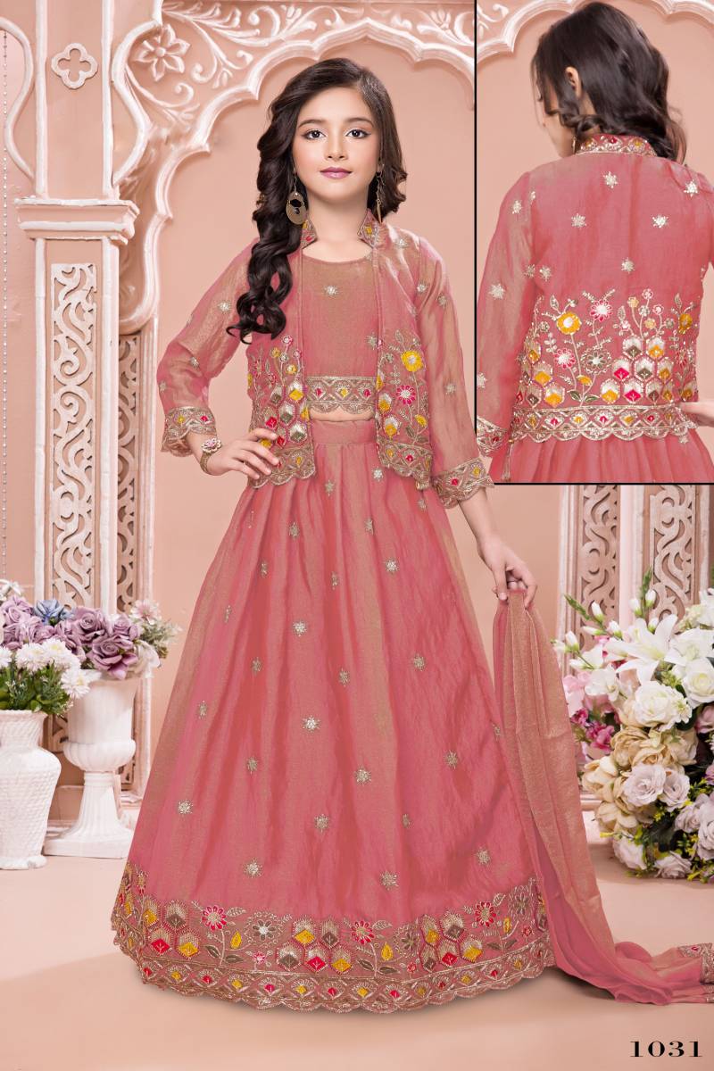 Aarvi Vol 7 Vichitra Moti Kardana Designer Kids Lehenga Collection