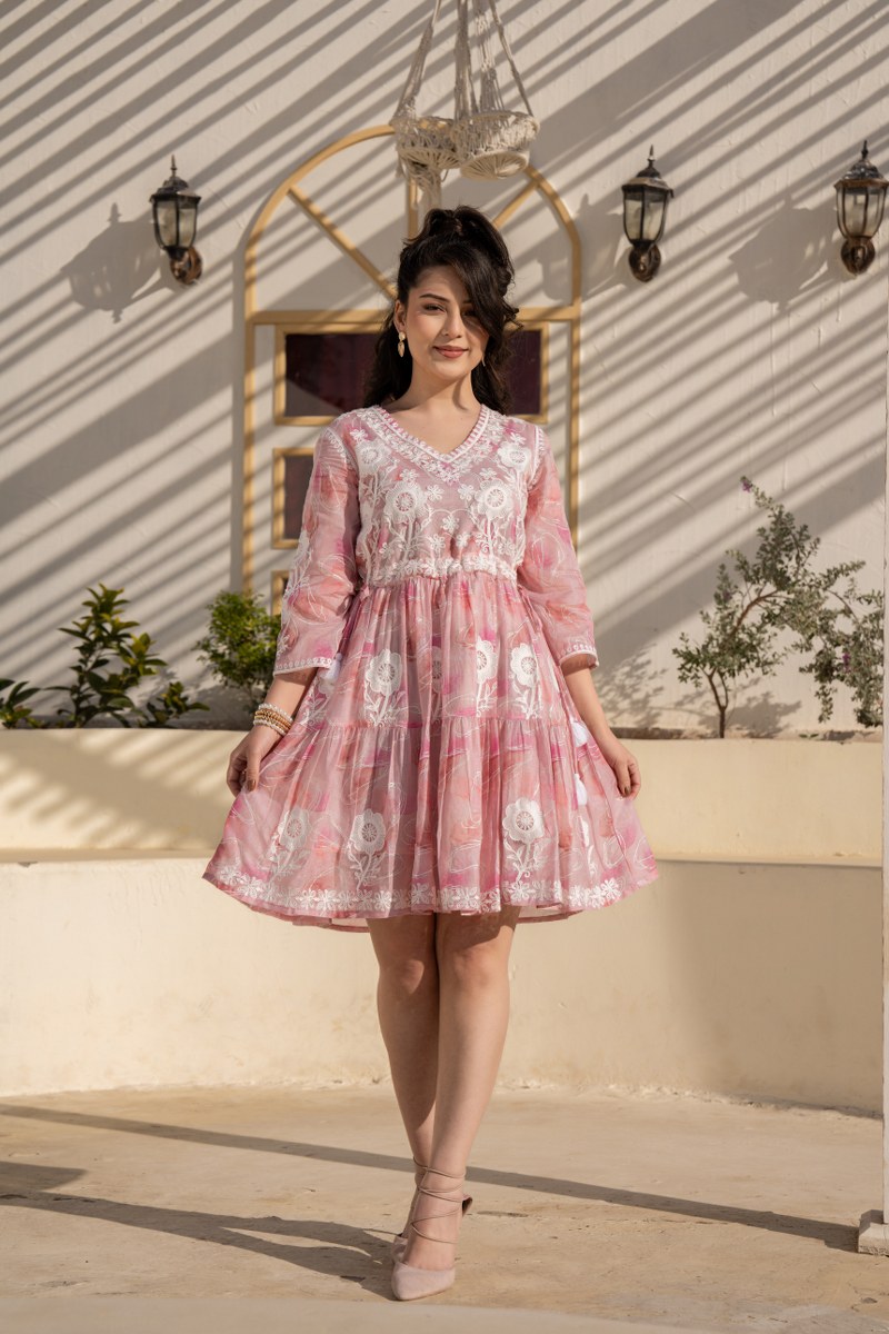 Naisha K 411 Shiffli Casual Wear Fancy Short Top Collection