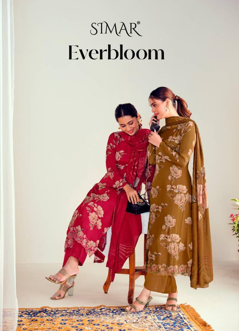 Glossy Simar Everbloom Viscose Designer Salwar Suits Collection
