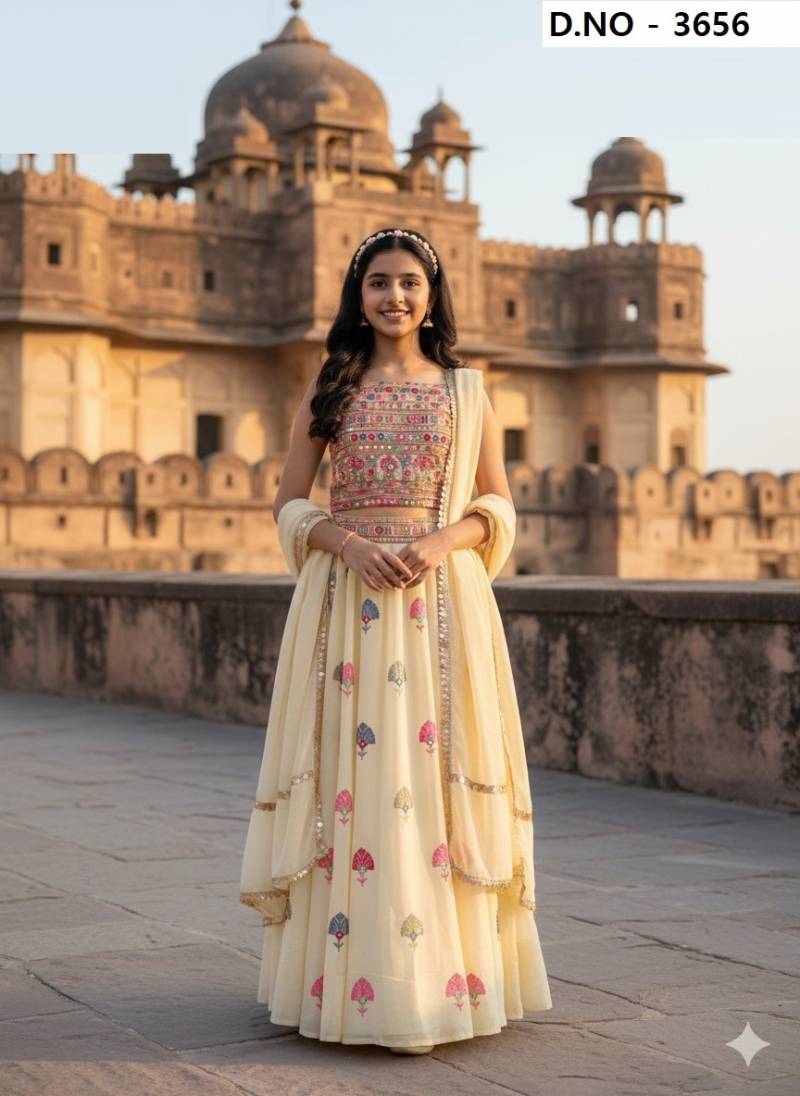Arya Fancy Crop Top Set 3656 Kids Wear Lehenga Choli Collection