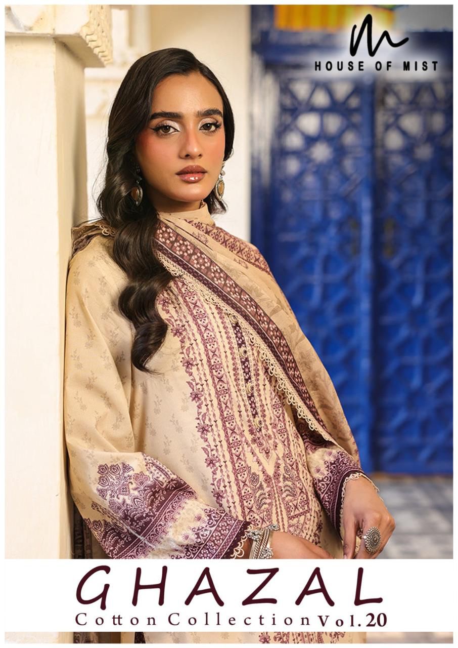 House Of Mist Ghazal Vol 20 Cotton Pakistani Dress Material Collecion