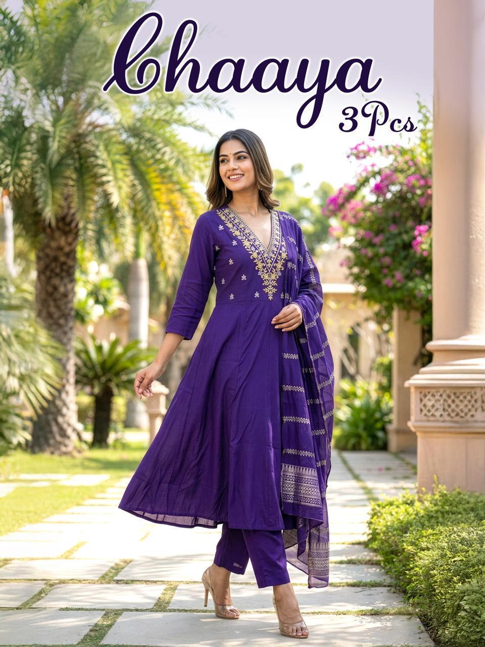 Chaaya Vol 1 Roman Silk Designer Anarkali Kurti Set Collection