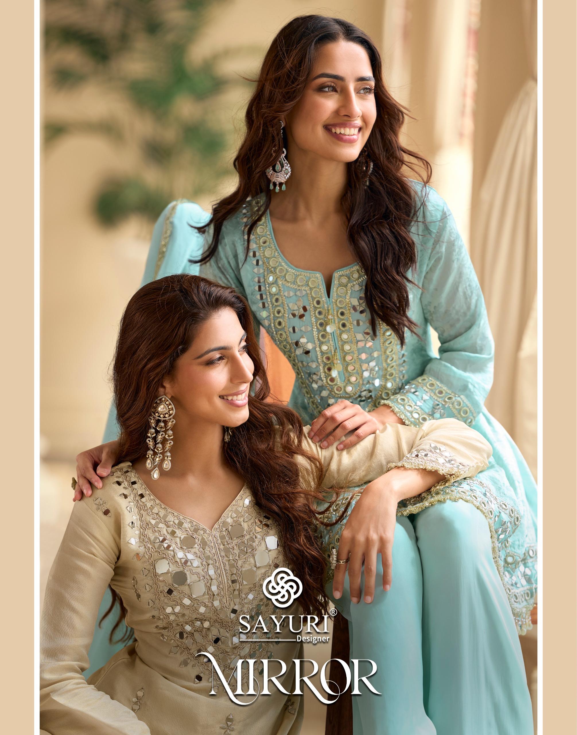 Sayuri Mirror Simar Silk Designer Top Bottom And Dupatta Collection