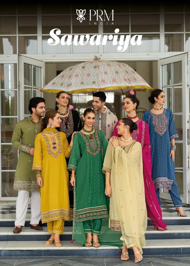 Prm Sawariya Mul Chanderi Hand Embroidered Kurta Set For Women Online
