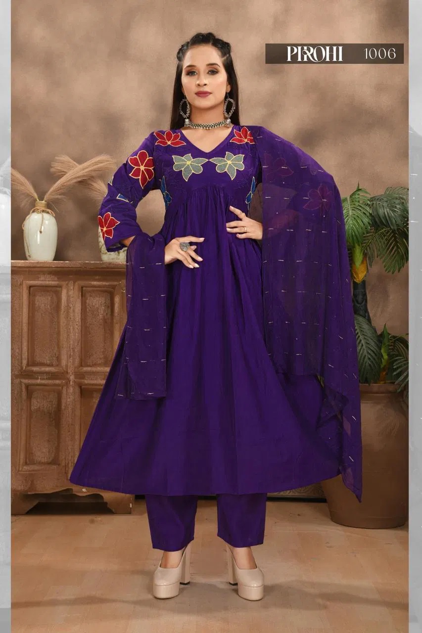 Pirohi Vol 1 vatican Designer Anarkali Kurti Pant With Dupatta