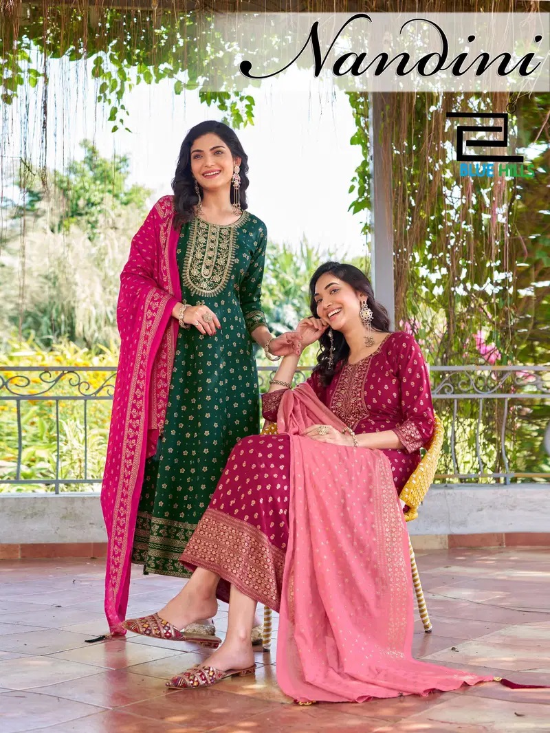Blue Hills Nandini Rayon Anarkali Kurti With Dupatta Collection