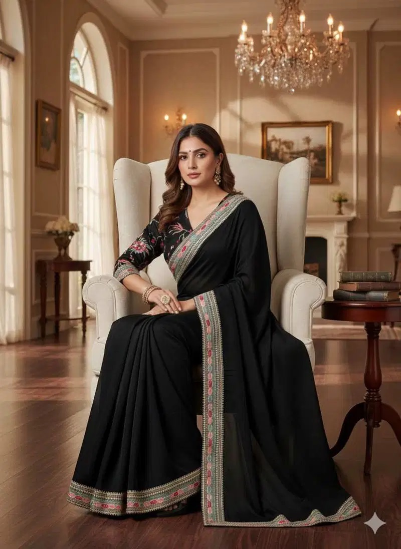 Saree K 2093 Embroidery Work Designer Saree Wholesale Price