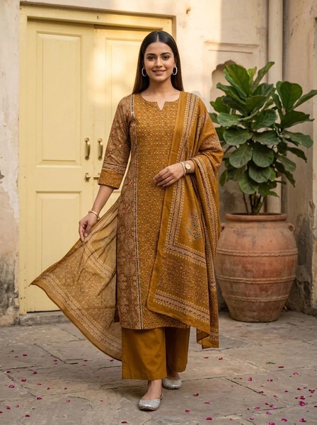 Naisha K 859 Cotton Kurti With Bottom Dupatta