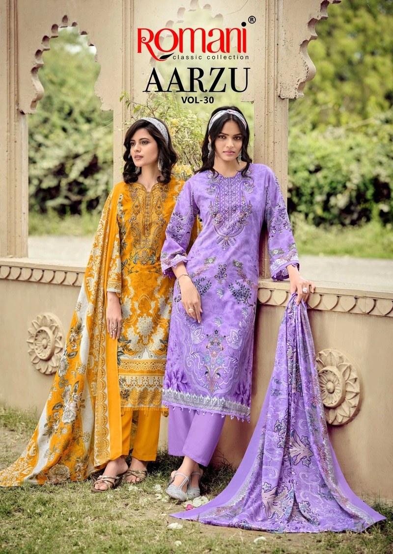 Romani Aarzu Vol 30 Soft Cotton Digital Printed Dress Material