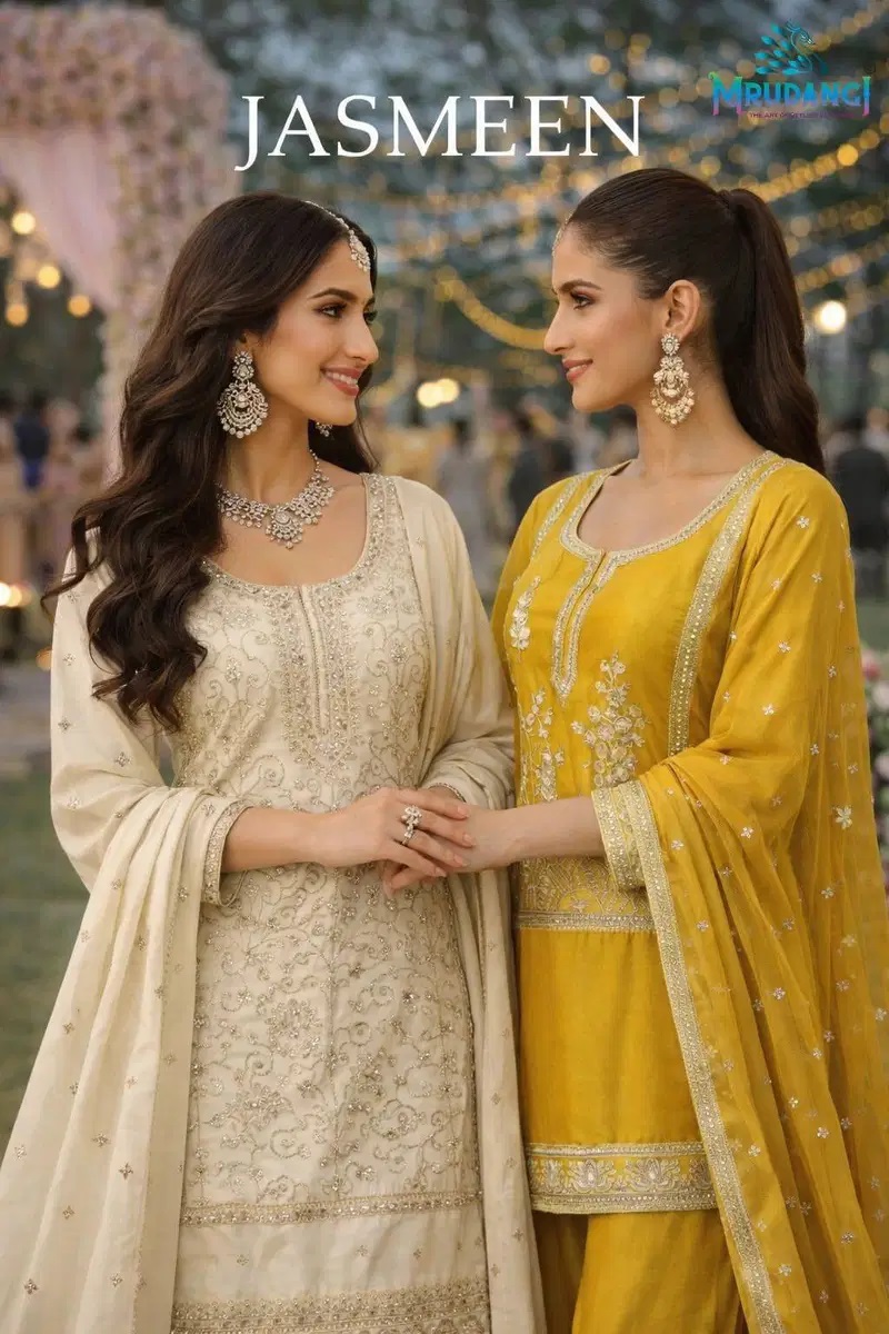 Mrudangi Jasmeen Real Silk Designer Salwar Kameez Collection