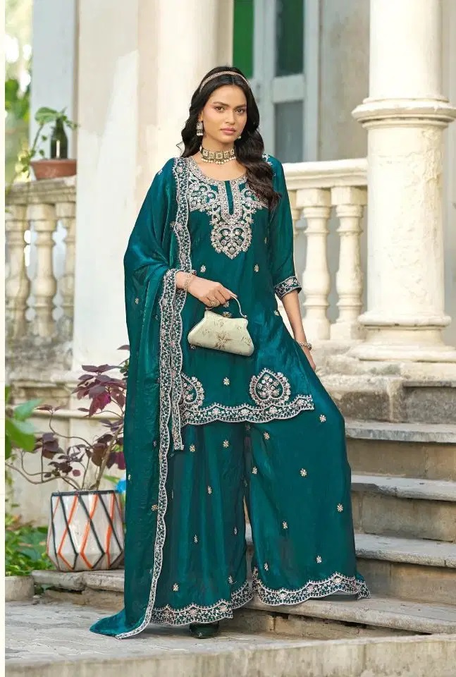 Ladies Flavour 3408 Embroidered Salwar Palazzo Set