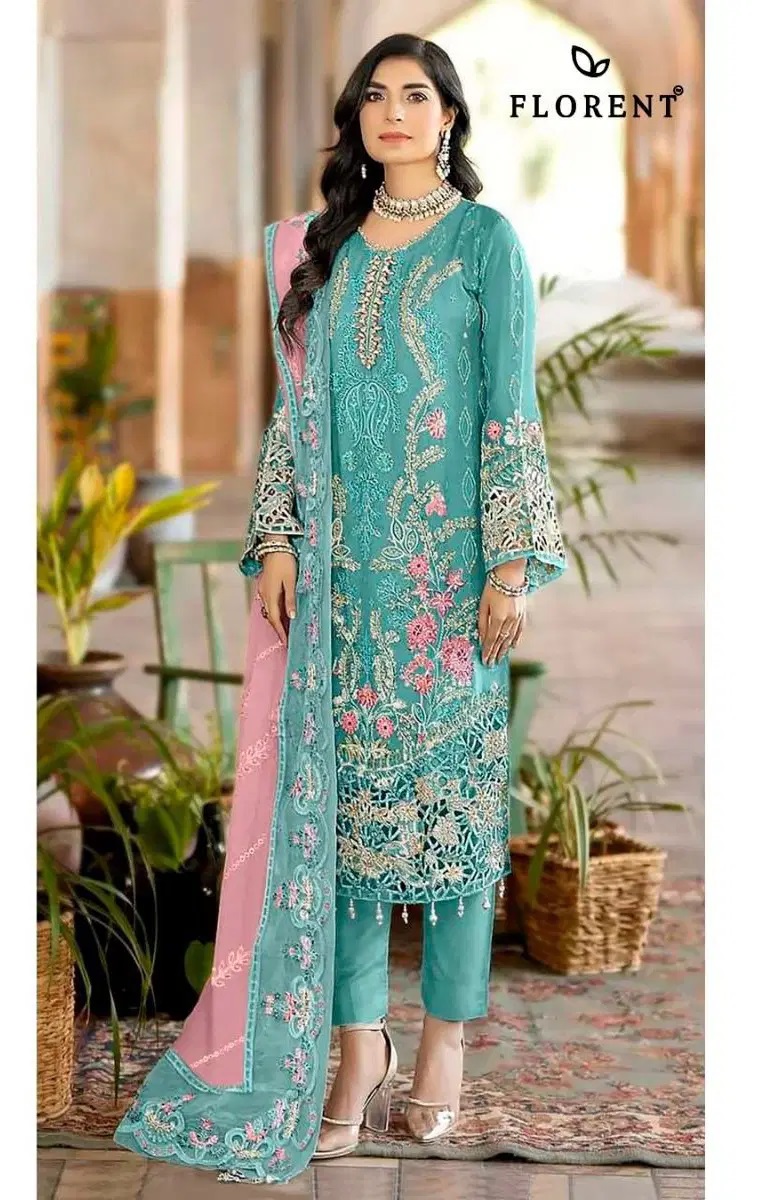 Florent 1073 A To D Chiffon Pakistani Salwar Kameez