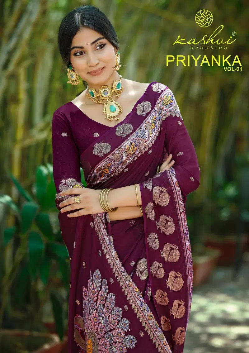 Kashvi Priyanka Vol 1 Silk Jacquard Work Saree Collection