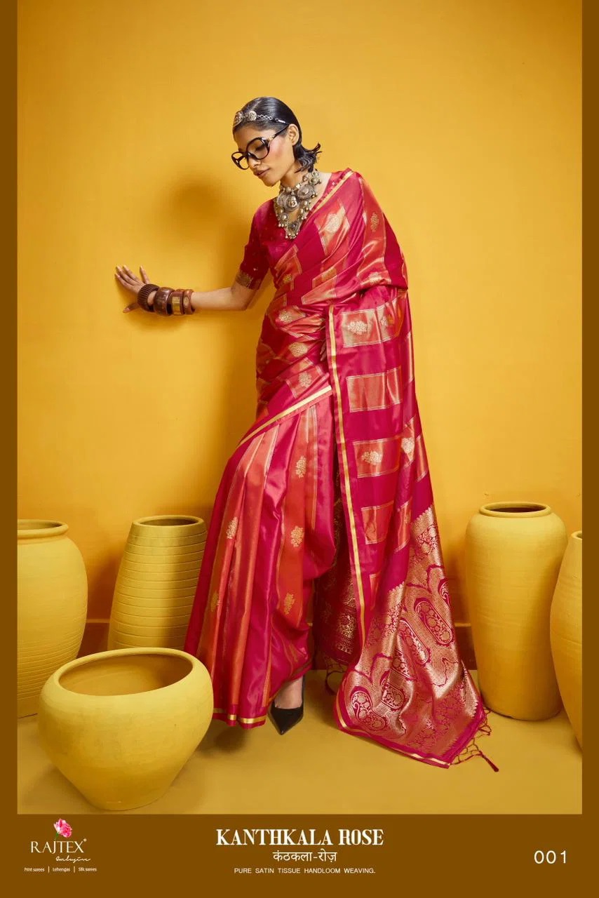 Rajtex Kanthkala Rose Handloom Silk Saree Collection