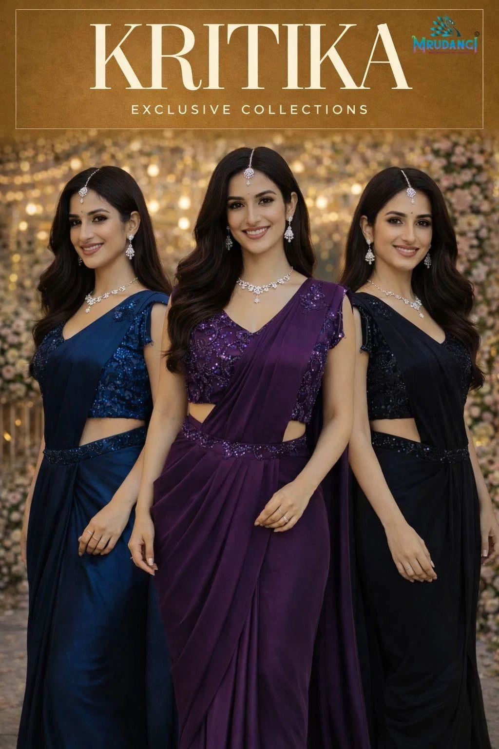 Mrudangi Kritika Lycra Ready To Wear Party Wear Saree