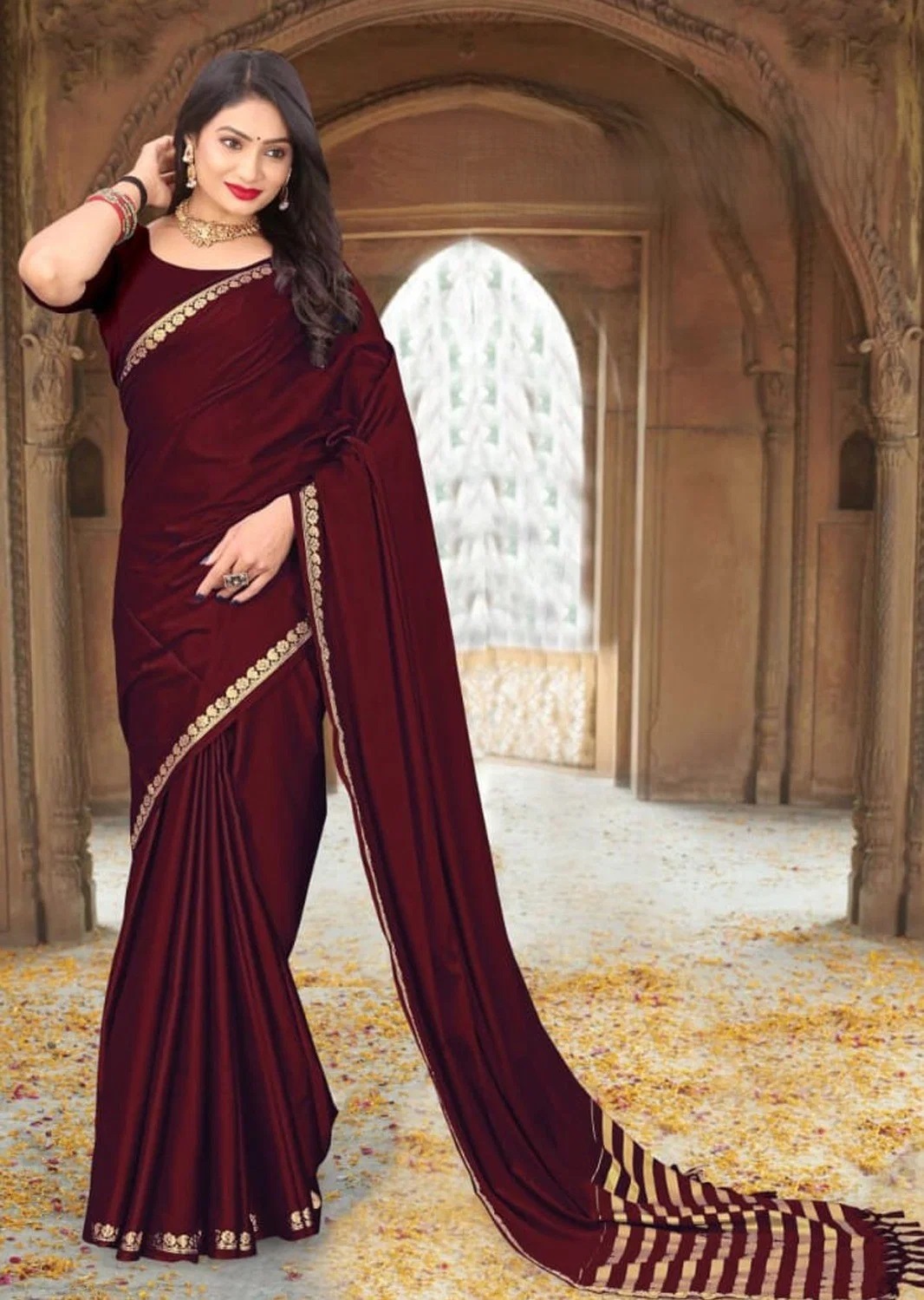 Ismol Silk Soft Mysore Silk Zari Plain Saree Collection