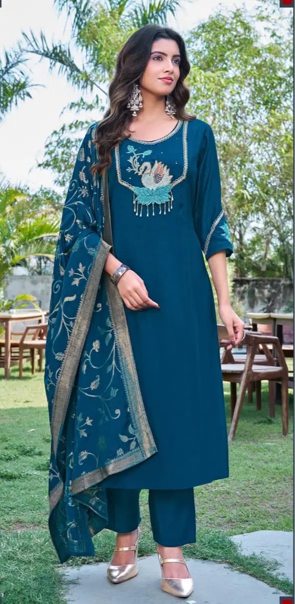 Ladies Flavour 3446 To 3348 Mul Chanderi Kurti With Bottom Dupatta